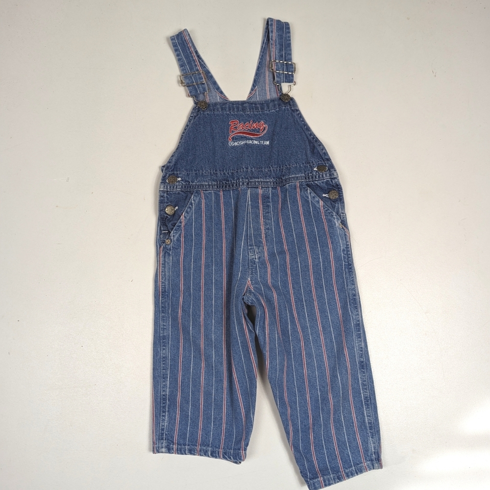Vtg 90s Oshkosh Bgosh Overalls Boys 4T Stripe